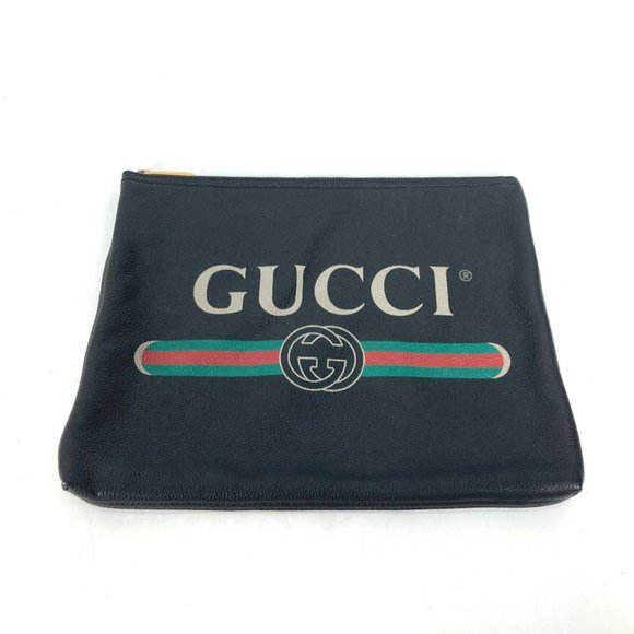 GUCCI Black Leather Pouch - Picture 1 of 12